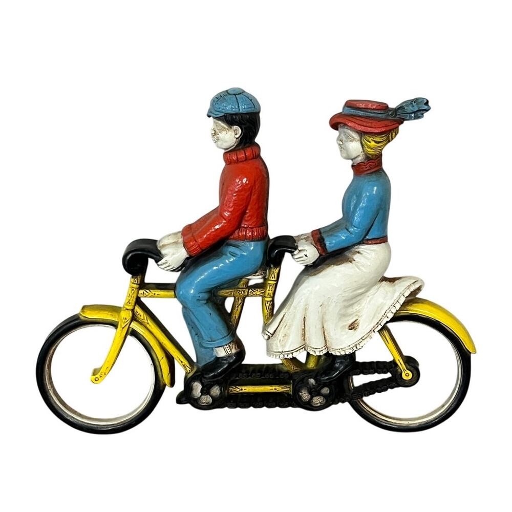 Vintage 1975 Homco‎ #7357 Victorian Couple Tandem Bicycle Wall Plaque